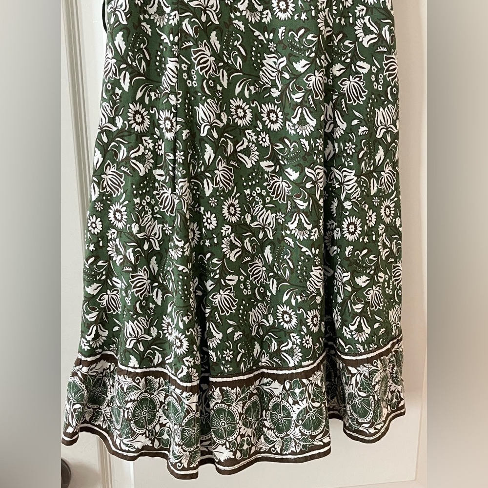 Sincerely Jules Olive Green Floral Dress Adjustable Straps, Lined Size Jrs. XL - Picture 9 of 16